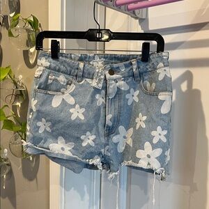 Sadie & Sage Blue Floral Jean Shorts